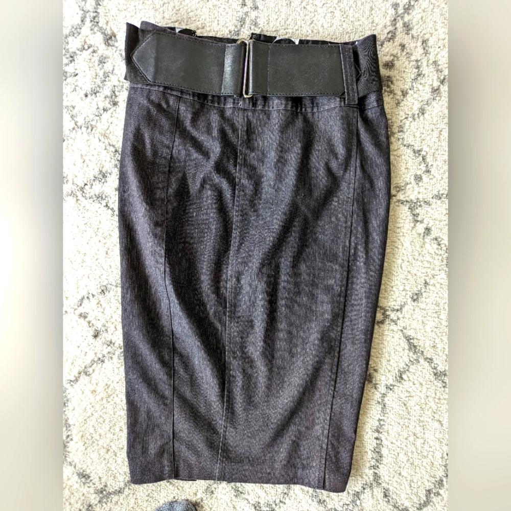 Denim pencil skirt